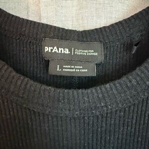 Prana Women's Black Ribbed Midi Dress